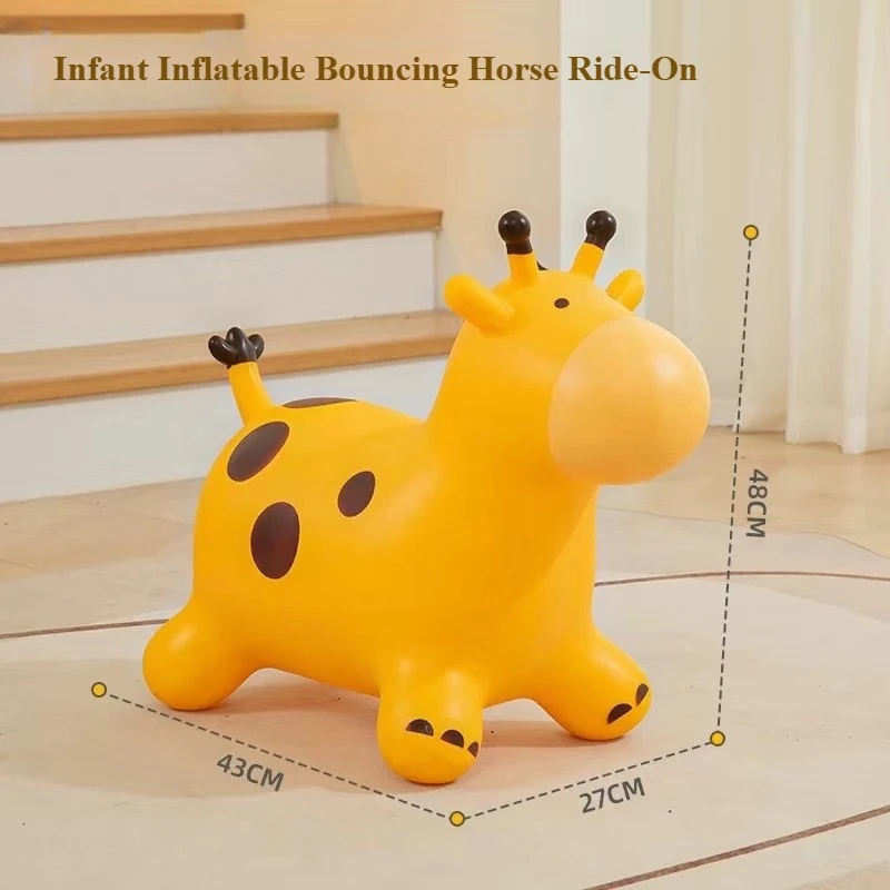 Kids Outdoor Ride On - Thickened PVC Inflatable Bouncy Ride‑On Horse