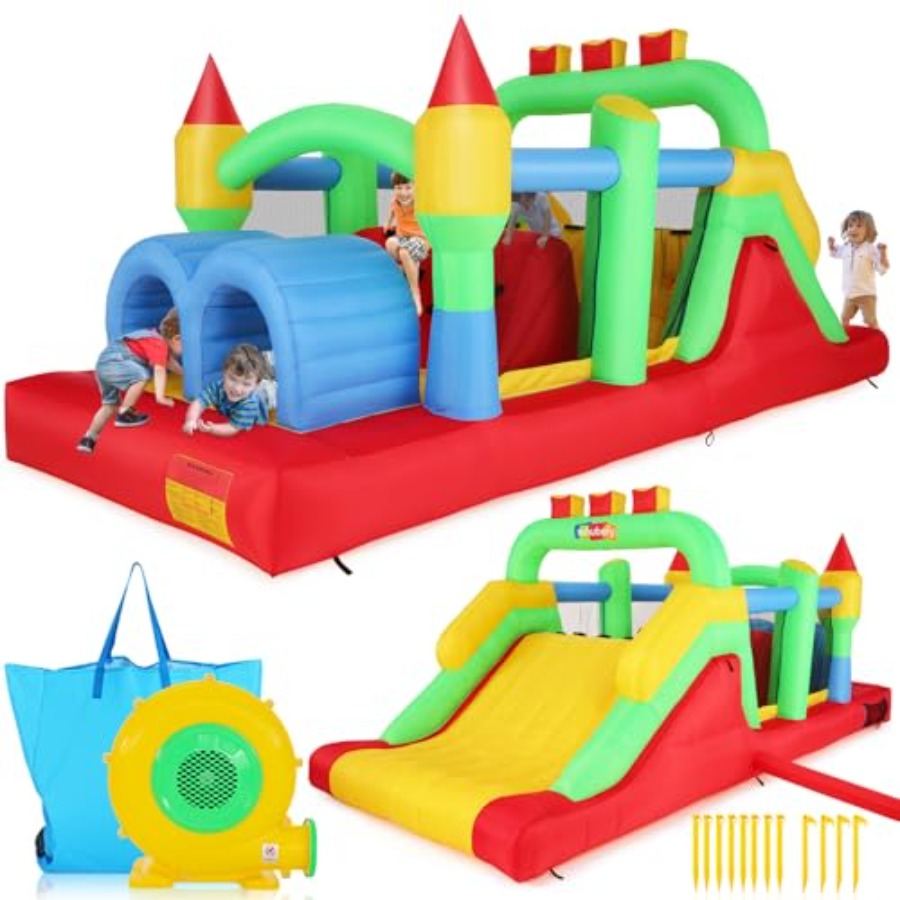 Kids Outdoor Inflatable - Backyard outdoor inflatable bounce house obstacle