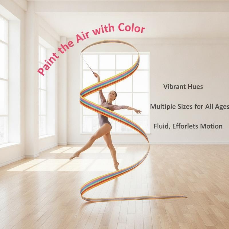 Kids Outdoor Balance Beam - Artistic Gymnastics Ribbon with Rod Multi-color