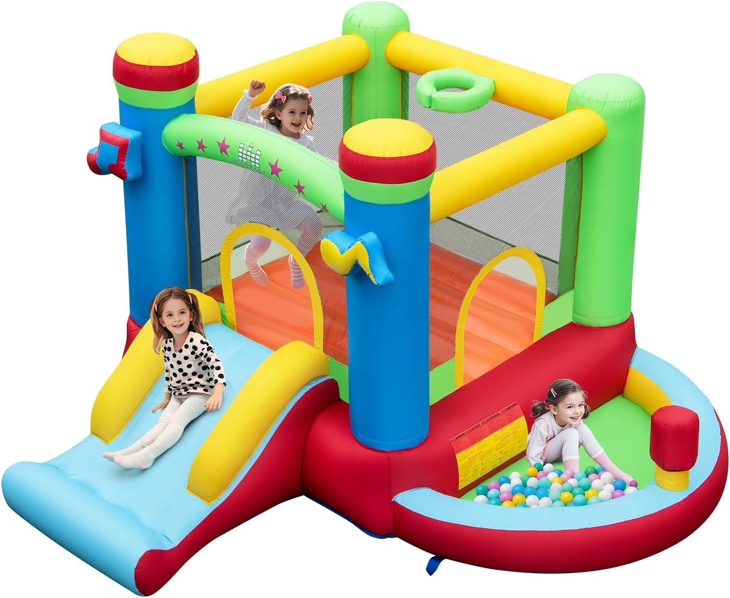 Kids Outdoor Inflatable - Inflatable Bounce House with Ball Pit,