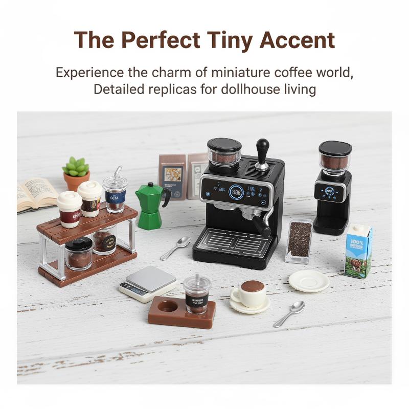 Kids Outdoor Kitchen Accessories - 1:12 Dollhouse Miniature Coffee Machine Cup