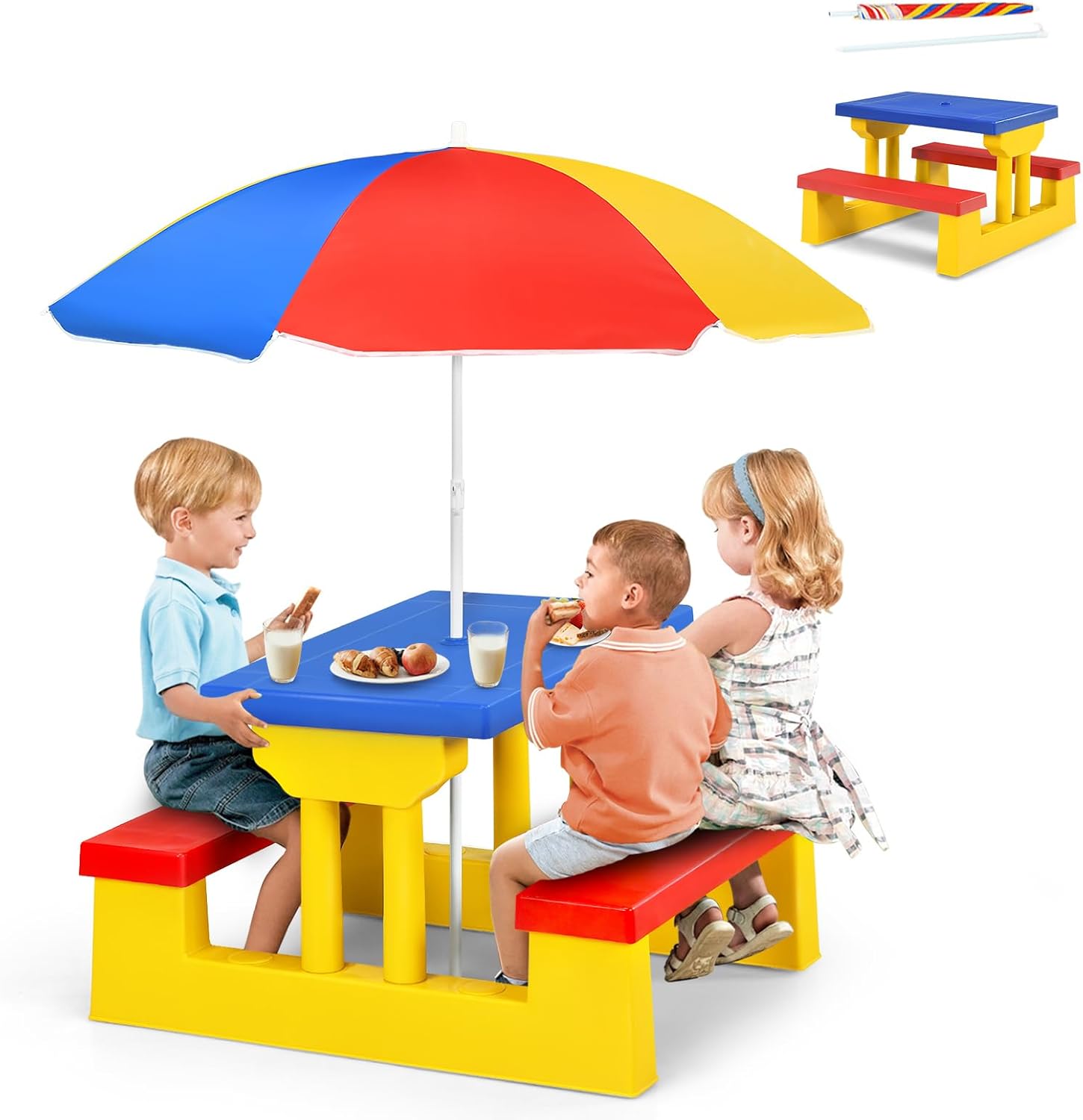 Kids Outdoor Umbrella For Table - ARMILE Kids Picnic Table, Kids Indoor