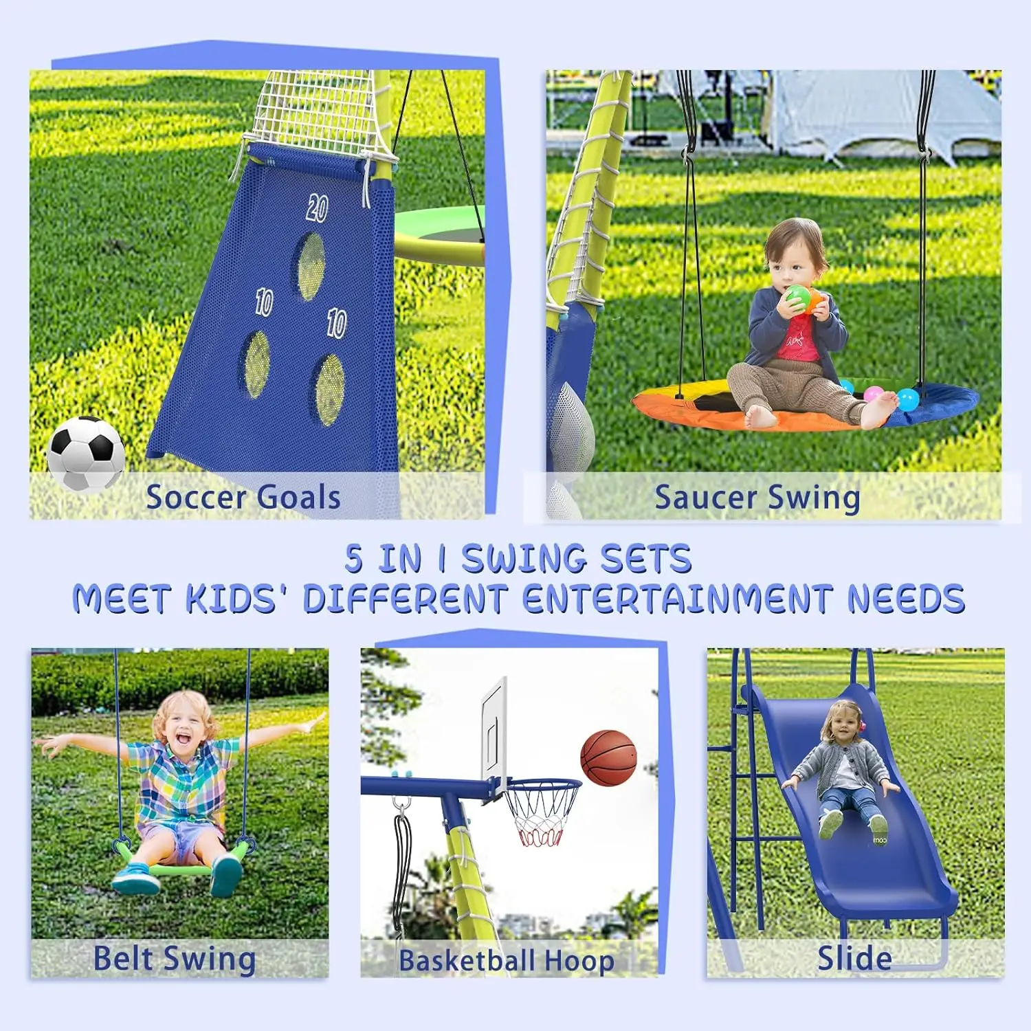 Swing Sets for Backyard with K - огляд і ціна Kids Outdoor Wooden Playset