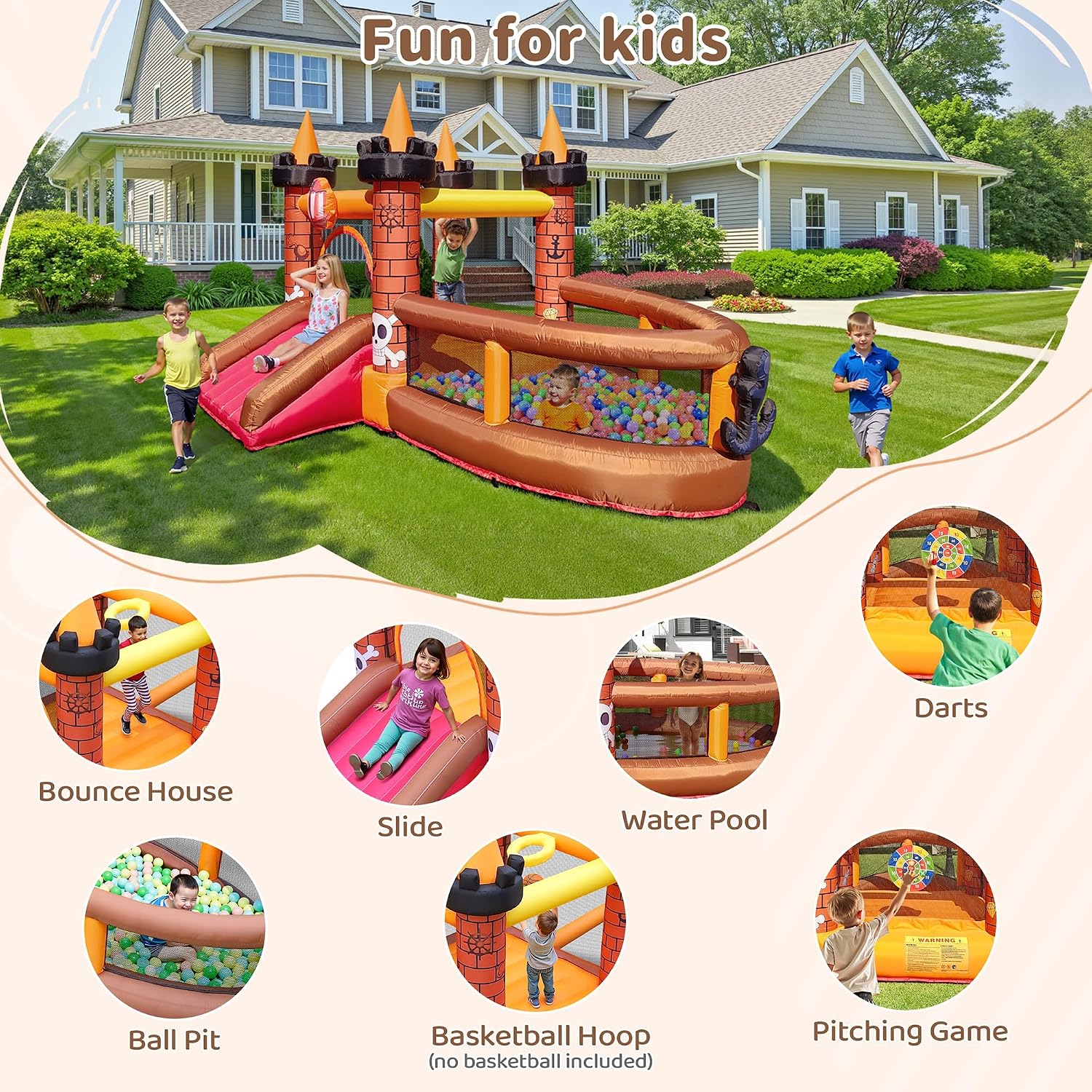 Inflatable Bounce House for Ki - огляд і ціна Kids Outdoor Inflatable