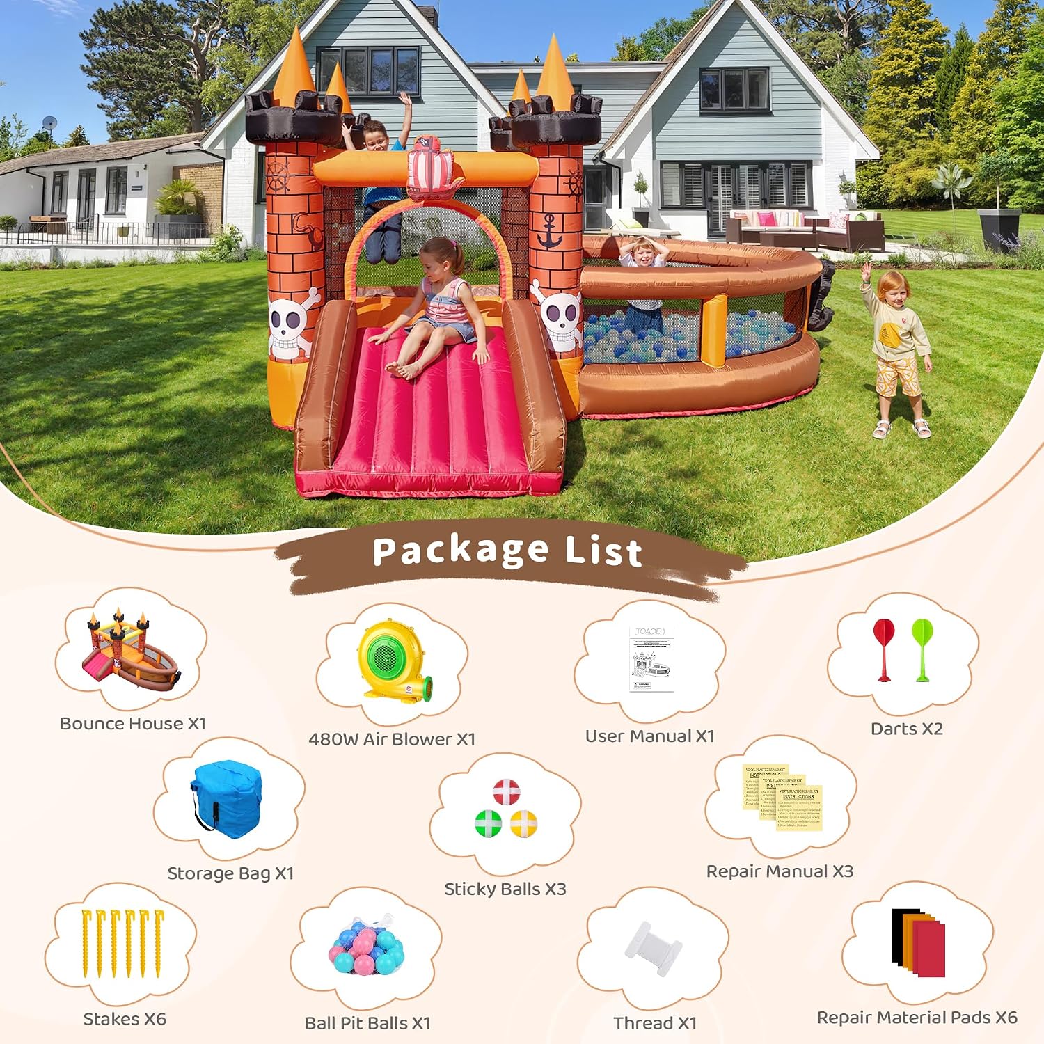 Inflatable Bounce House for Ki - огляд і ціна Kids Outdoor Inflatable