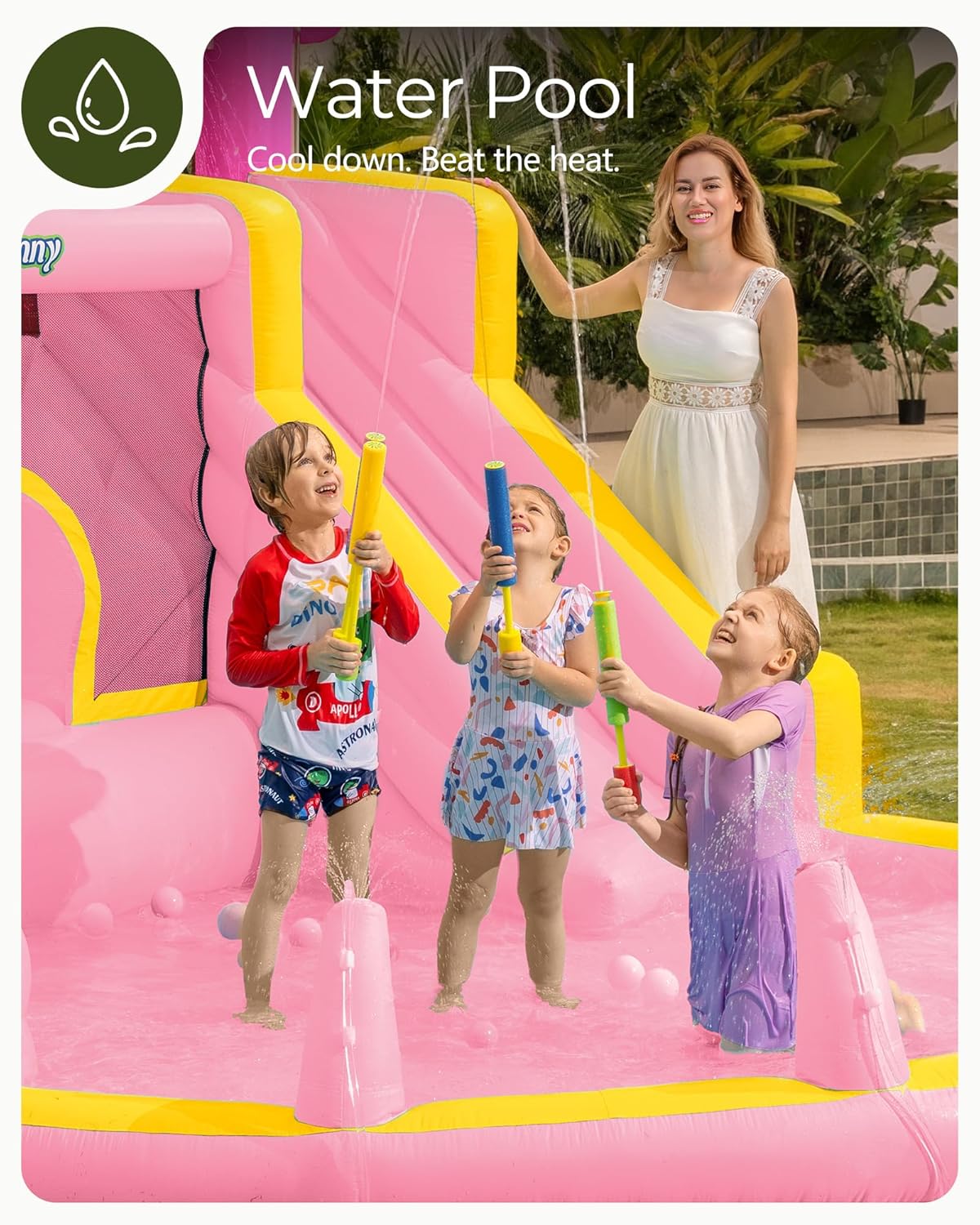 Pink Inflatable Water Slide Bo - огляд і ціна Kids Outdoor Water Slide