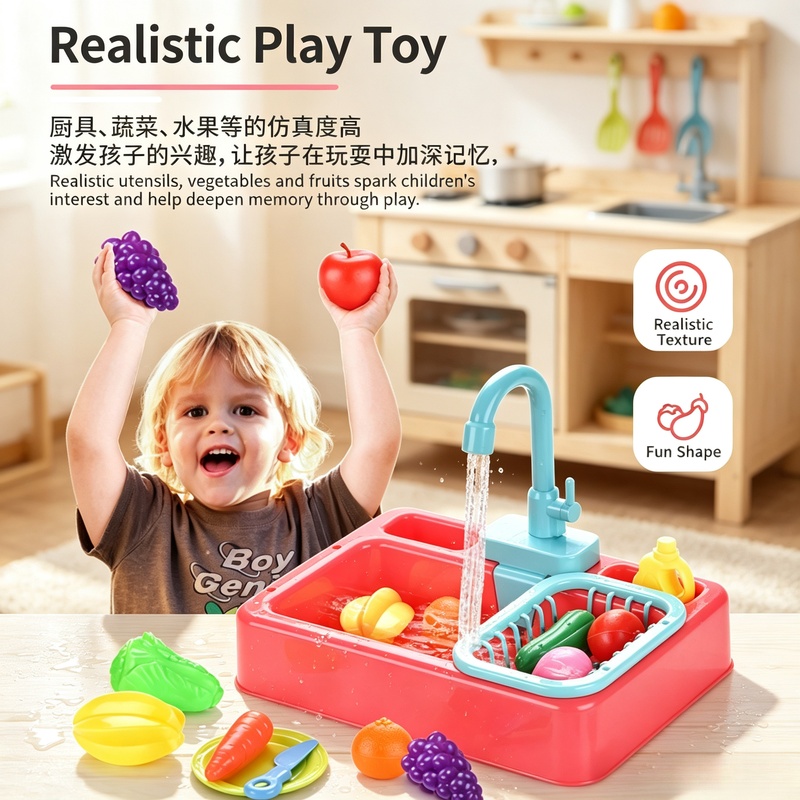 Kitchen Toy Plastic Dish‑Wash  - огляд і ціна Kids Outdoor Mud Kitchen Accessories