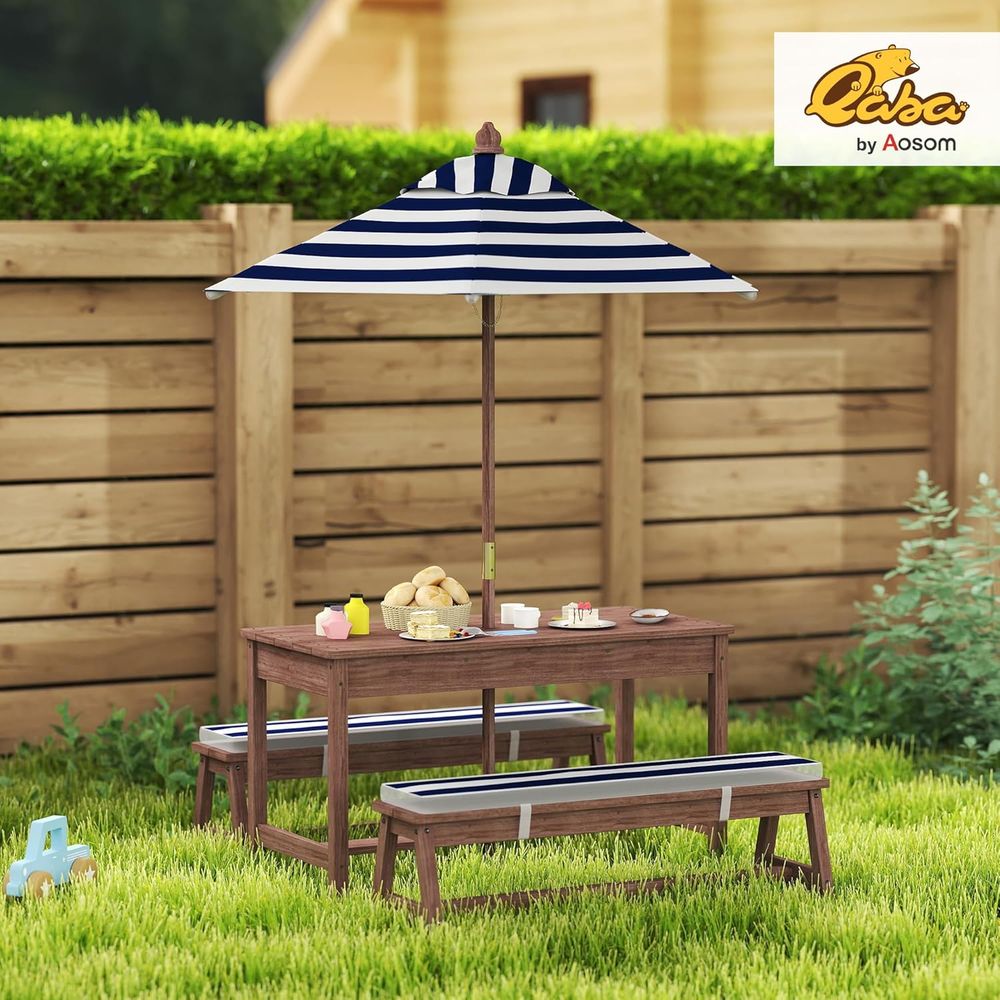 Qaba Kids Picnic Table, Outdoo - огляд і ціна Kids Outdoor Umbrella For Table