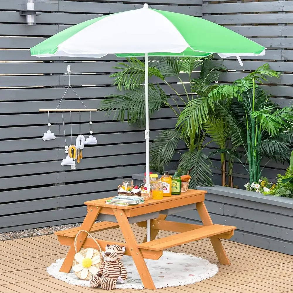 4-in-1 Wooden Sand & Water Pic - огляд і ціна Kids Outdoor Umbrella For Table