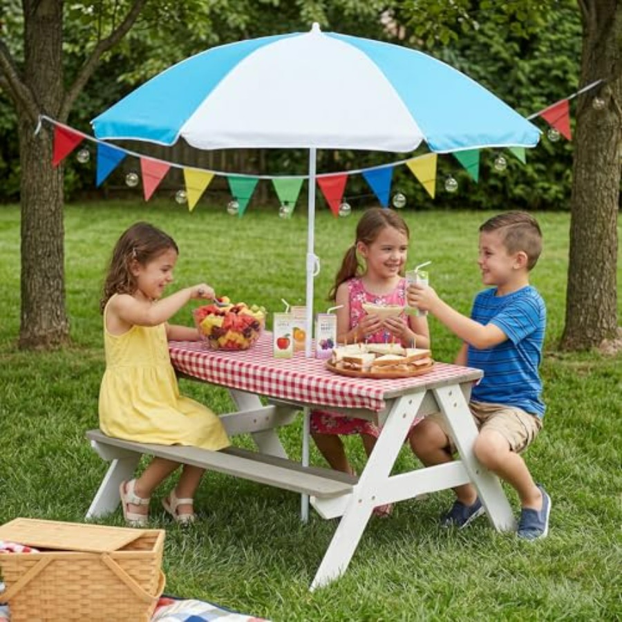 Outdoor kids picnic table, 3-i - огляд і ціна Kids Outdoor Umbrella For Table