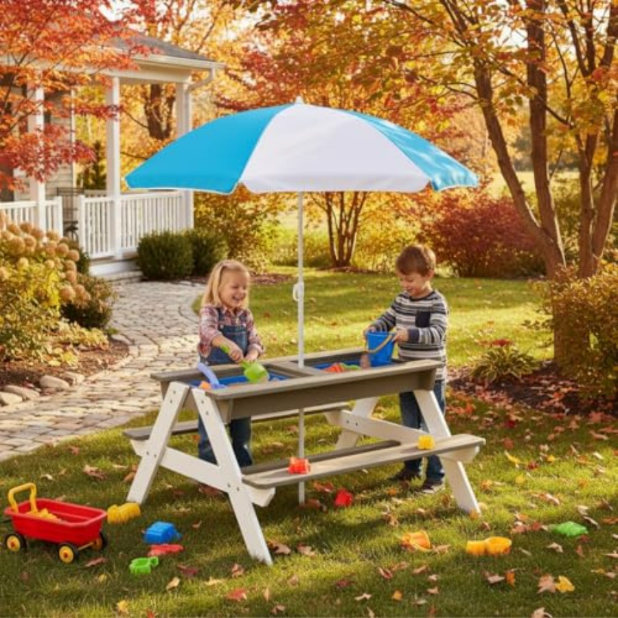 Outdoor kids picnic table, 3-i - огляд і ціна Kids Outdoor Umbrella For Table