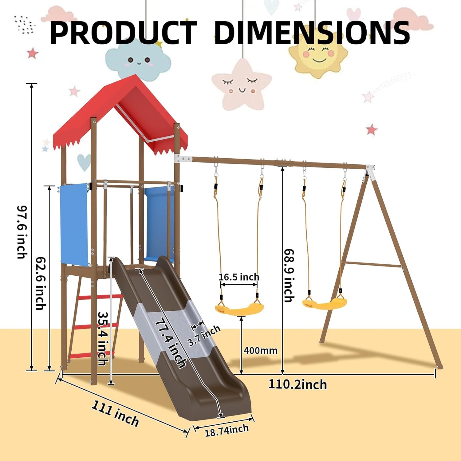Metal Swing Set for Kids with  - огляд і ціна Kids Outdoor Garden Set