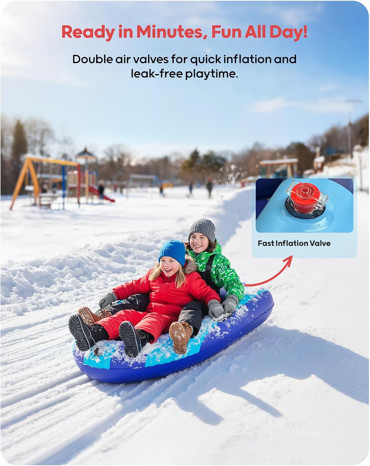 QPAU Inflatable PVC Snow Sled  - огляд і ціна Kids Outdoor Inflatable