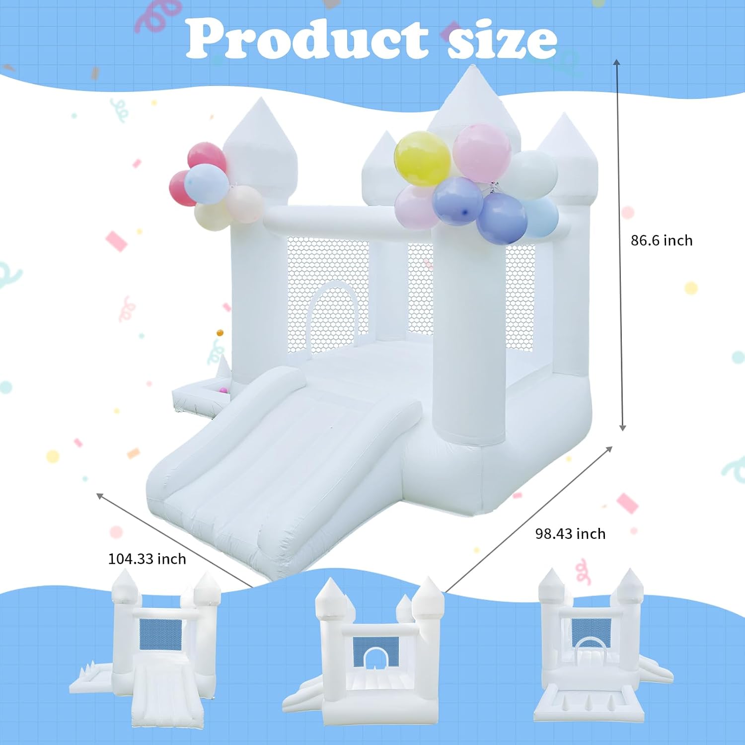White Bounce House, Indoor and - огляд і ціна Kids Outdoor Inflatable