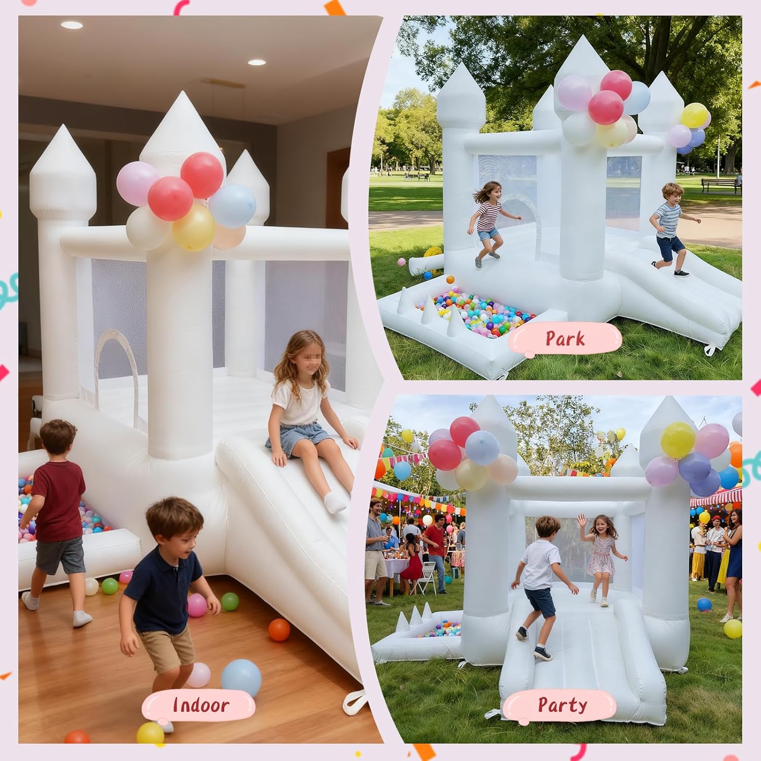 White Bounce House, Indoor and - огляд і ціна Kids Outdoor Inflatable
