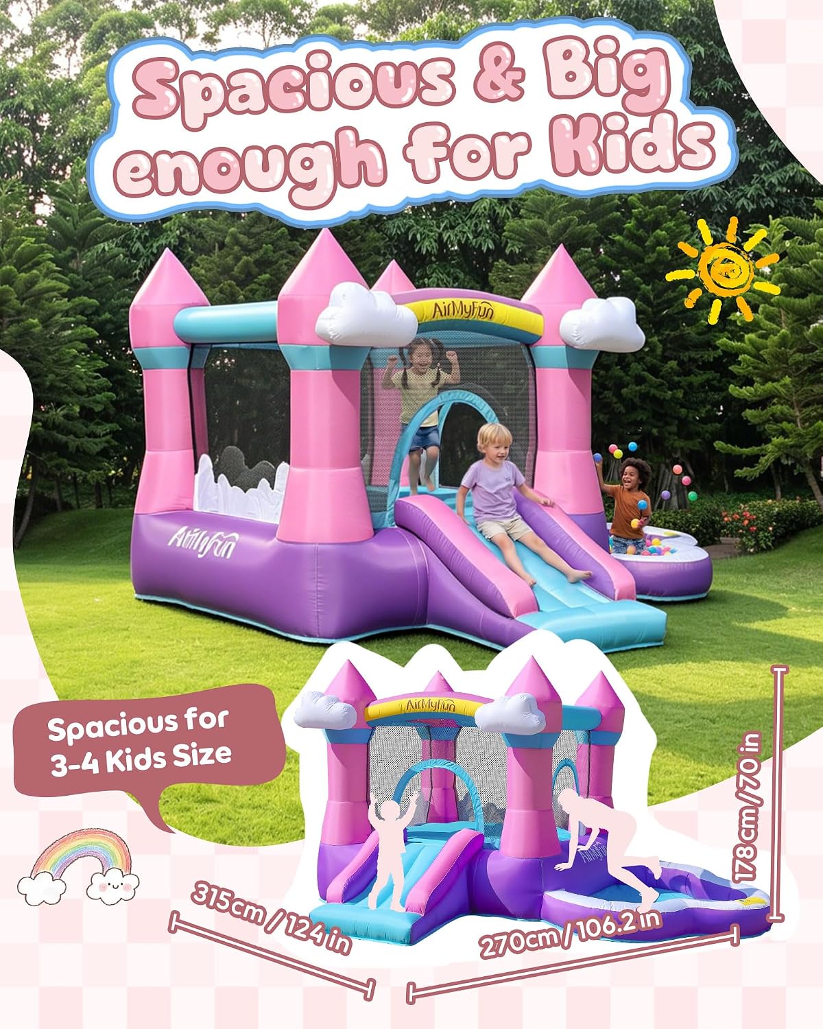 Pink Indoor/Outdoor Inflatable - огляд і ціна Kids Outdoor Inflatable