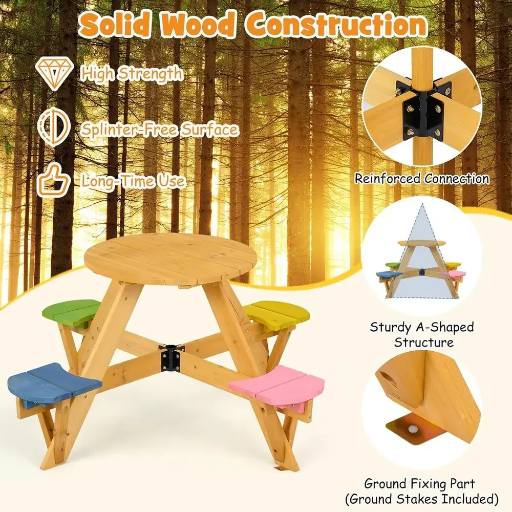 4-Person Wooden Toddler Picnic - огляд і ціна Kids Outdoor Umbrella For Table