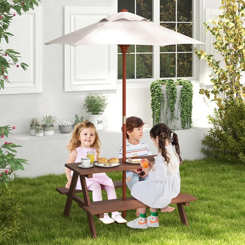 Outdoor 4-Seat Kids Picnic Tab - огляд і ціна Kids Outdoor Umbrella For Table