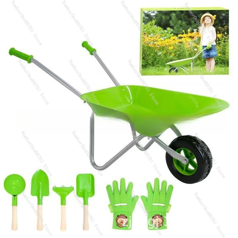Kids Outdoor Wheelbarrow, Gree - огляд і ціна Kids Outdoor Garden Set