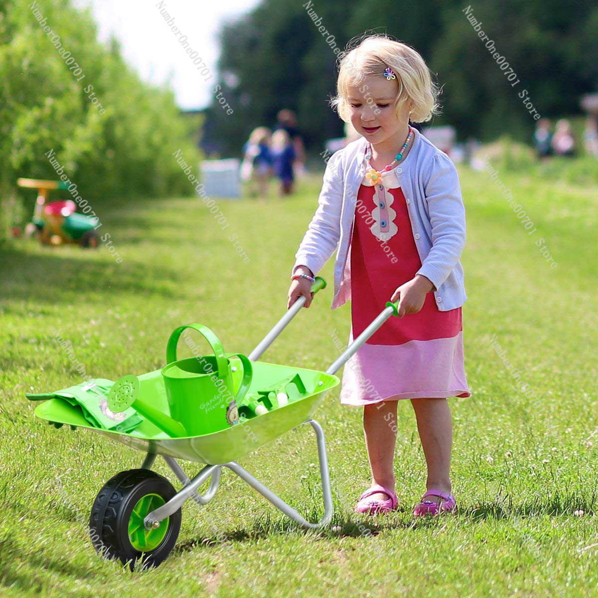 Kids Outdoor Wheelbarrow, Gree - огляд і ціна Kids Outdoor Garden Set
