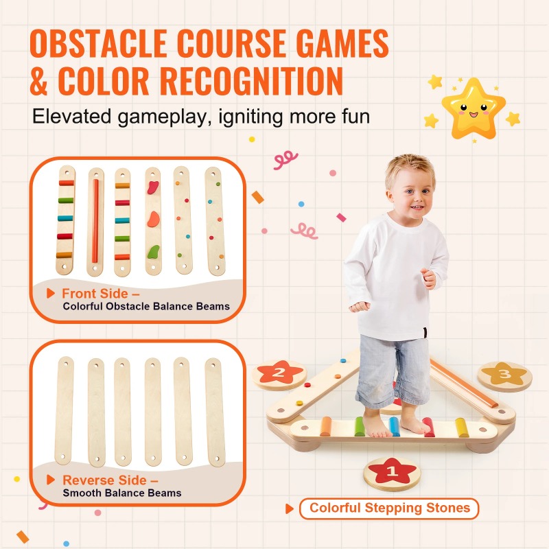 6 PCS Balance Beam Stepping St - огляд і ціна Kids Outdoor Balance Beam