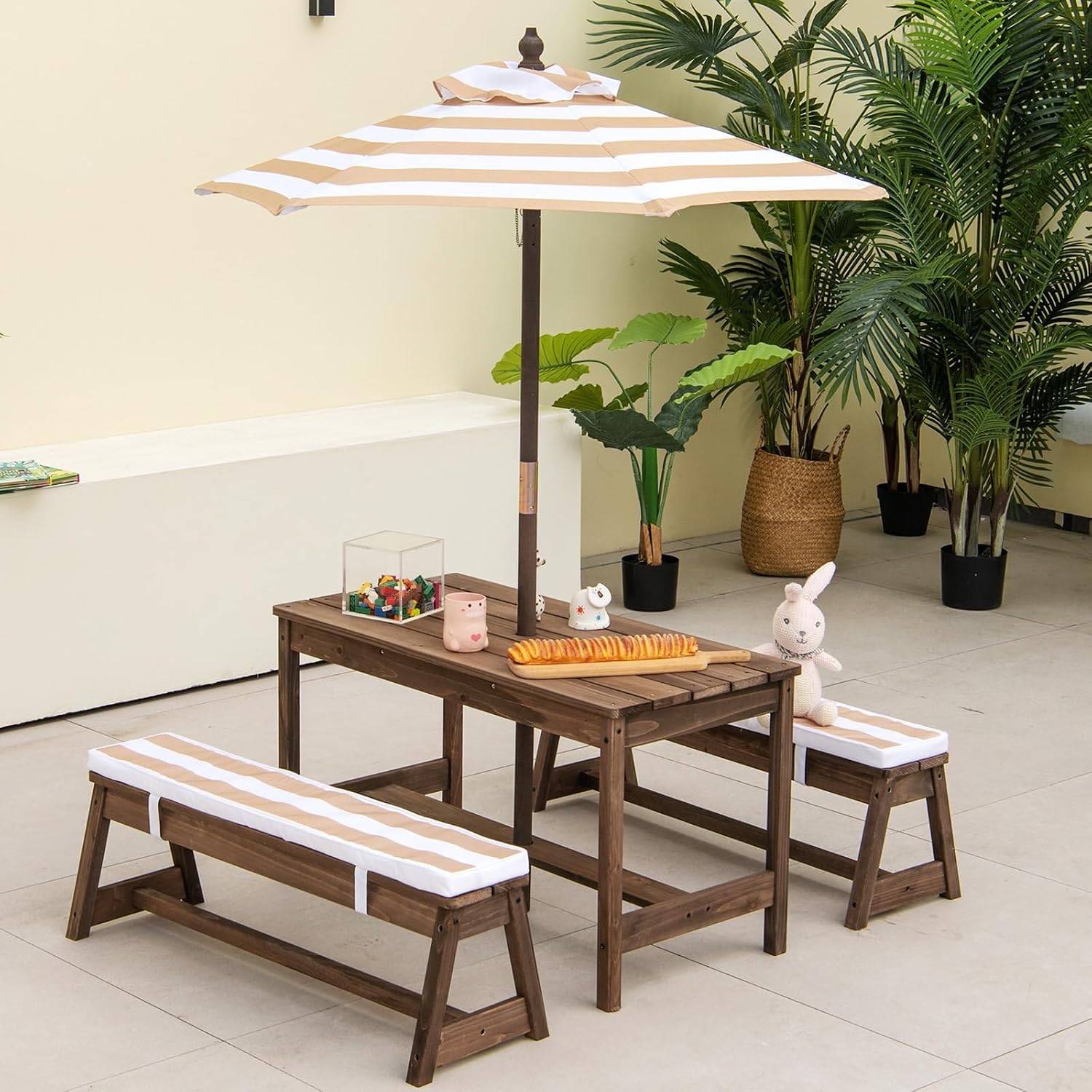 Wooden Kids Picnic Table for T - огляд і ціна Kids Outdoor Umbrella For Table