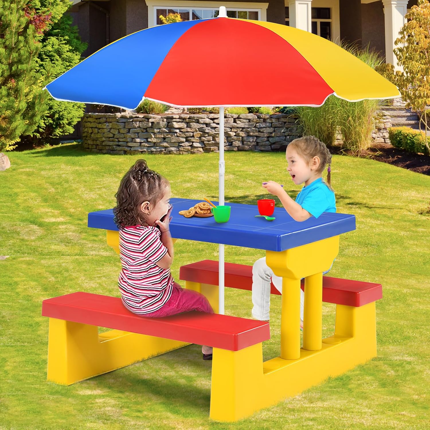 ARMILE Kids Picnic Table, Kids - огляд і ціна Kids Outdoor Umbrella For Table
