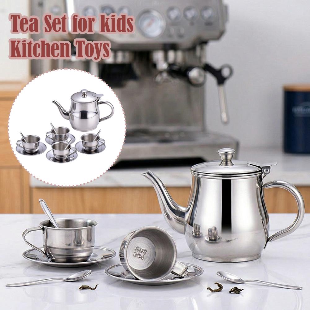 Kids Stainless Steel Tea Set P - огляд і ціна Kids Outdoor Mud Kitchen Accessories