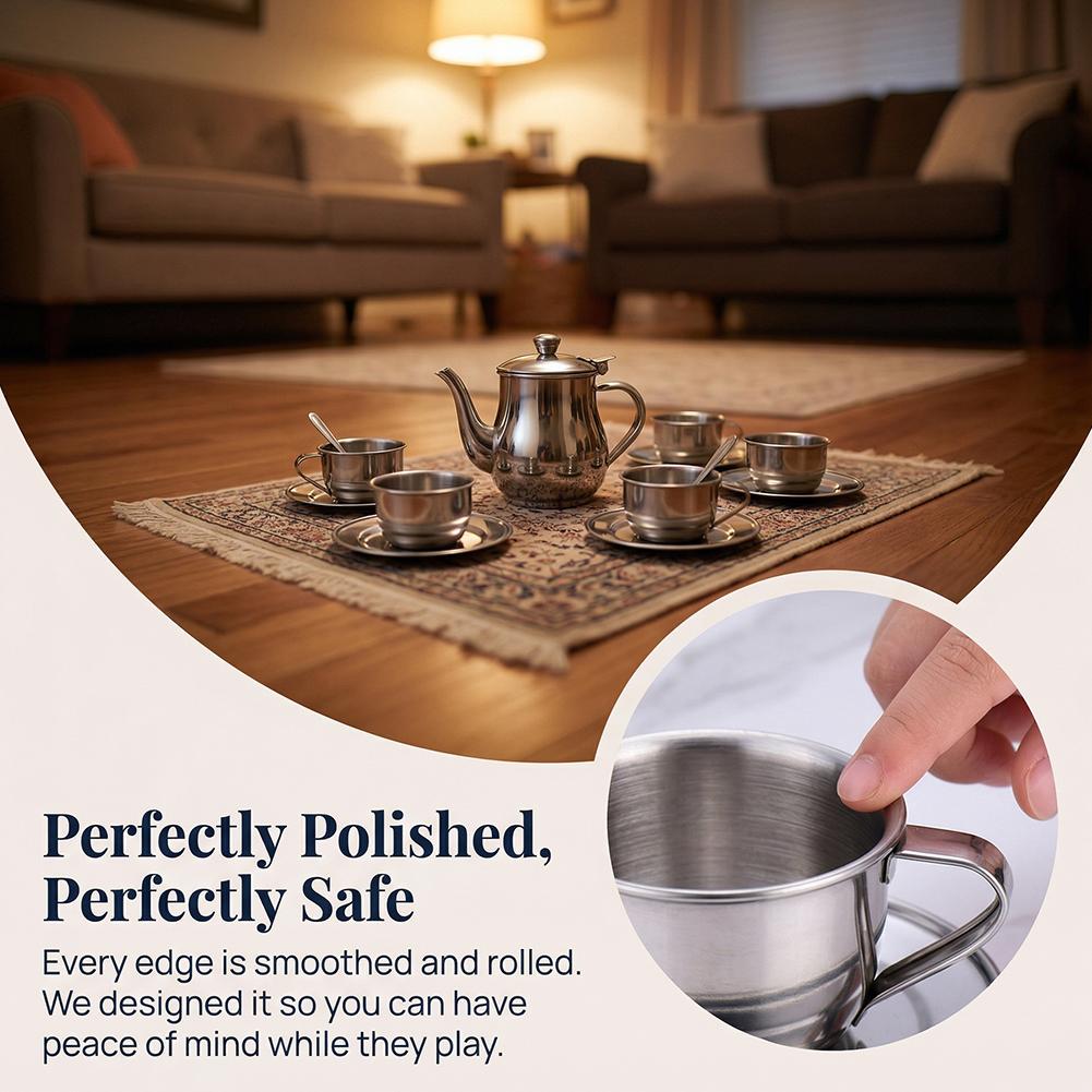 Kids Stainless Steel Tea Set P - огляд і ціна Kids Outdoor Mud Kitchen Accessories