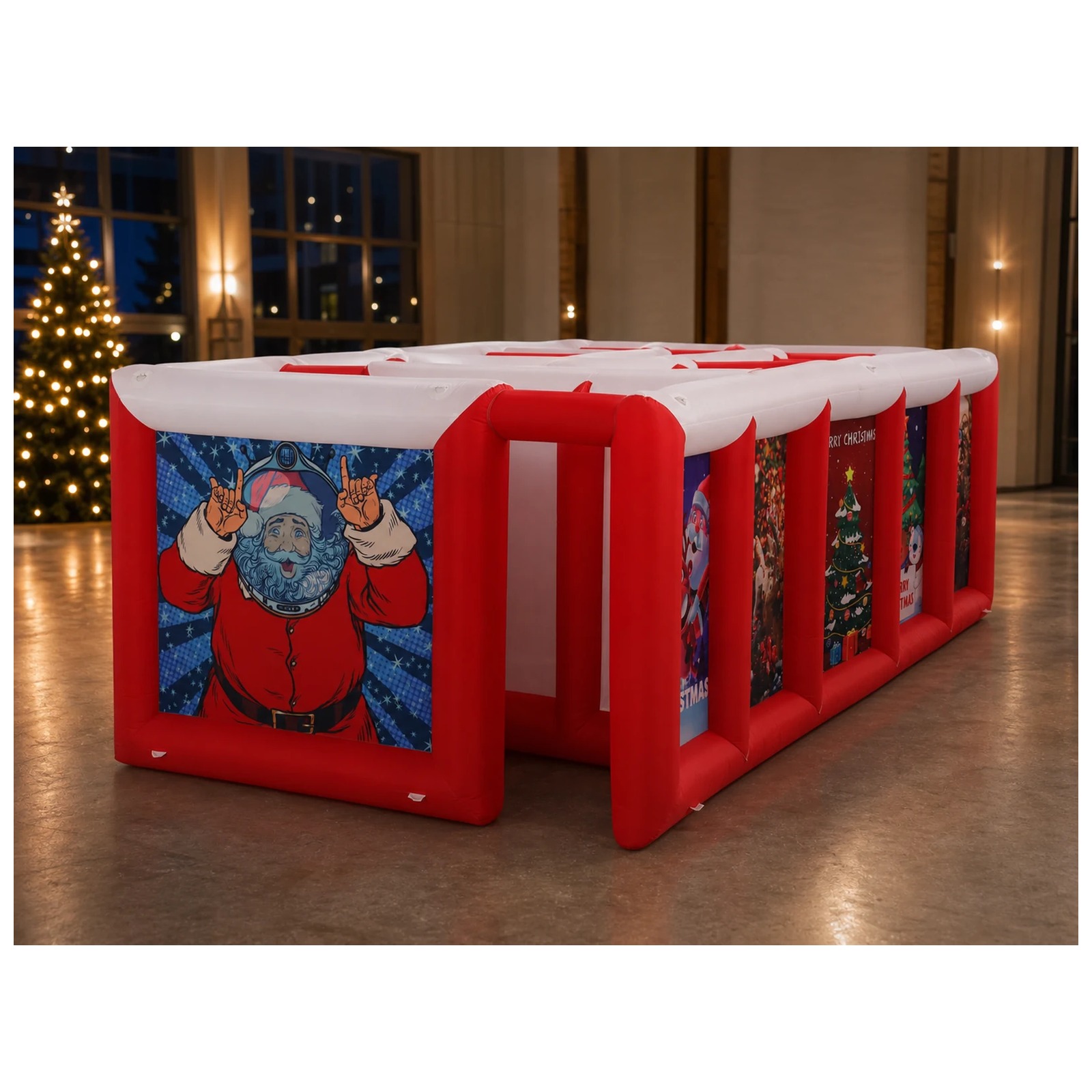 Large Red White Flat Roof Infl - огляд і ціна Kids Outdoor Inflatable